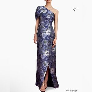 Kay Unger 
Briana Floral One-Shoulder Tulip Gown size 4 NWT